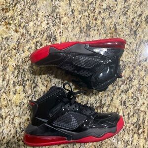 Jordan Black and Red Sneakers with Sporty Design